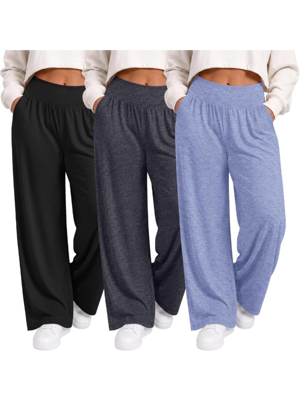 Plus Size 3 Pack Women's Yoga Pants - Comfortable, Stretchy Activewear Set